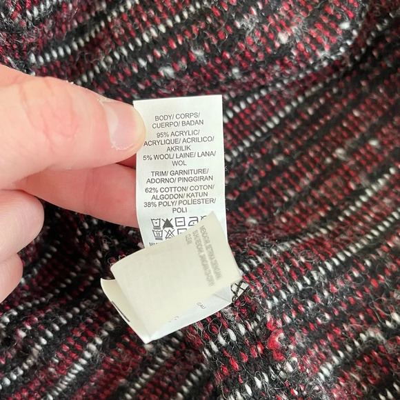 Lucky Brand Red & Gray Marled Knit Open Front Waterfall Cardigan Xsmall Women’s - Picture 12 of 13